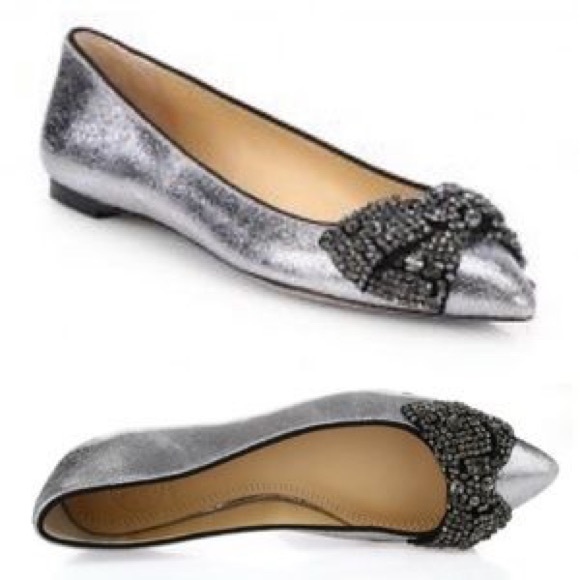 Tory Burch Vanessa Crystal Bow Pointed Toe Flats - Picture 6 of 11